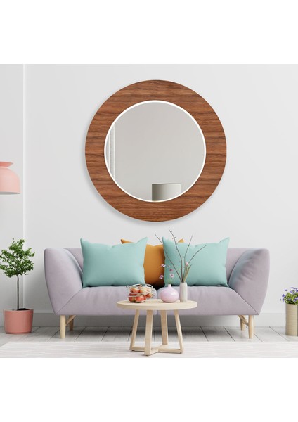 Tahta Desenli Temperli Cam Duvar Aynası indirimleri