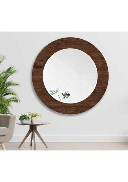 Tahta Desenli Temperli Cam Duvar Aynası modelleri