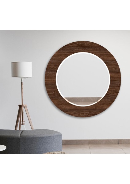 Tahta Desenli Temperli Cam Duvar Aynası indirimleri