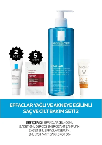 Vichy La Roche Posay Effaclar Yağlı Ve Akneye Eğilimli Saç Ve Cilt Bakım Seti 2