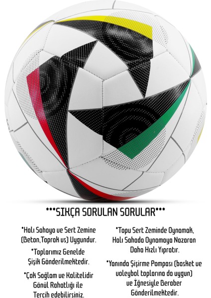 Futbol Topu Yeni Sezon 2024 Avrupa Pompalı Sert Zemin Halı Saha Futbol Topu No:5 FT515