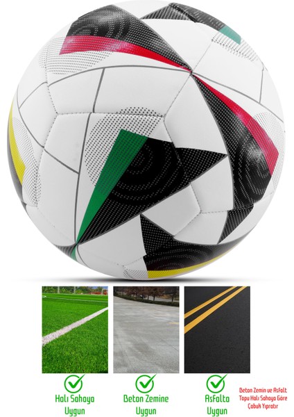 Futbol Topu Yeni Sezon 2024 Avrupa Pompalı Sert Zemin Halı Saha Futbol Topu No:5 FT515