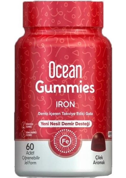 Ocean Gummies Iron 60 Çiğneme Formu