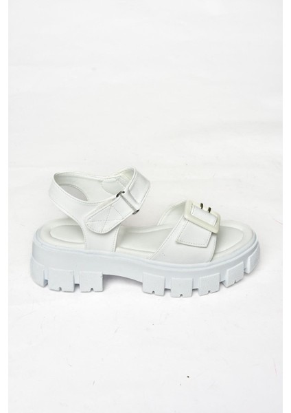 S973981209 Beyaz Kalın Tabanlı Kadın Sandalet indirimleri