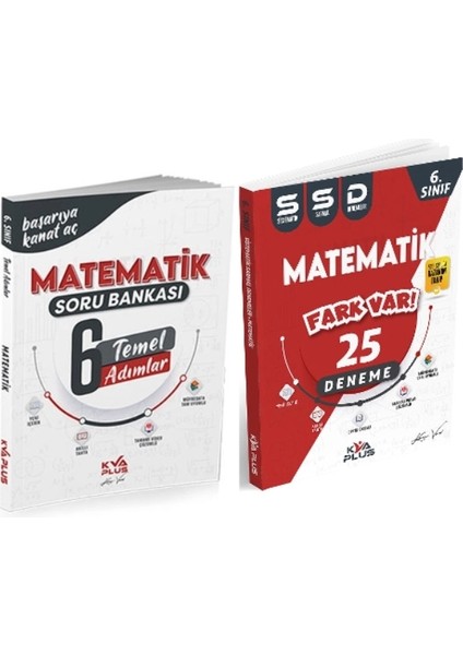 6.Sınıf Matematik Temel Adımlar Soru Bankası ve 25 Sistematik Sarmal Deneme 2 Kitap