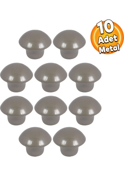 Mantar Düğme Kulp Çekmece Dolap Kapak Kulpu Kulbu Saten Tek Vidalı Metal Kulpları (10 ADET)