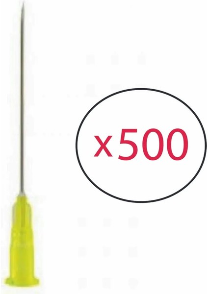 Sarı Iğne Ucu (500 ADET - KUTU) Steril Hipodermik Iğne Enjektör Iğnesi 20g 38mm