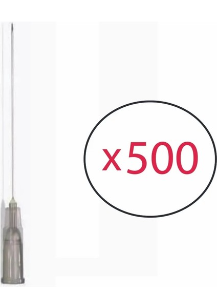 Siyah Iğne Ucu (500 ADET - KUTU) Steril Hipodermik Iğne Enjektör Iğnesi 22g 32mm