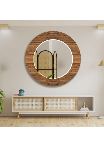 Tahta Desenli Temperli Cam Duvar Aynası fiyatları