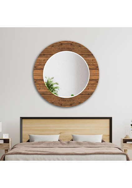 Tahta Desenli Temperli Cam Duvar Aynası indirimleri