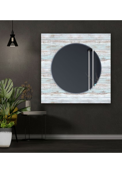 Tahta Desenli Temperli Cam Duvar Aynası indirimleri