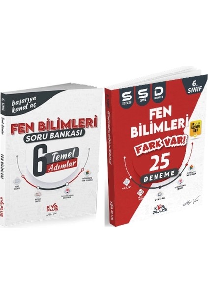 6.Sınıf Fen Bilimleri Temel Adımlar Soru Bankası ve 25 Sistematik Sarmal Deneme 2 Kitap