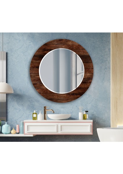 Tahta Desenli Temperli Cam Duvar Aynası fiyatları