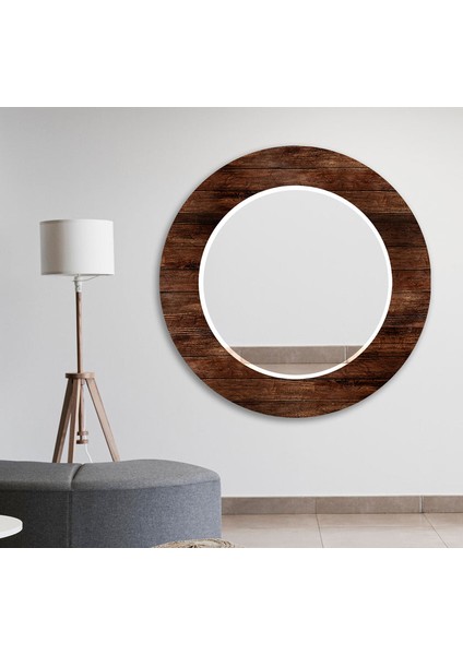 Tahta Desenli Temperli Cam Duvar Aynası modelleri