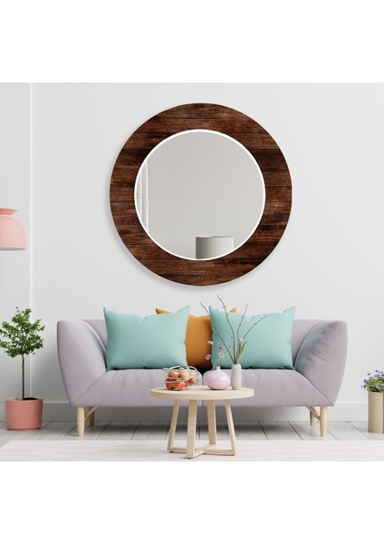Tahta Desenli Temperli Cam Duvar Aynası indirimleri