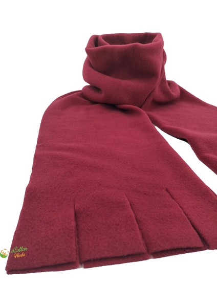 Bordo Renk Polar Atkı Polar Kaşkol
