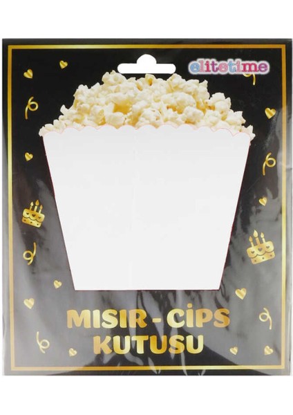 Mısır Cips Kutusu Beyaz Pk:8