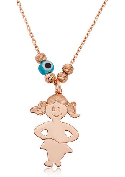 Gümüş Rose Kız Çocuğu Bayan Kolye