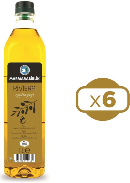 Riviera Zeytinyağı 1 Lt Pet Şişe x 6 Adet