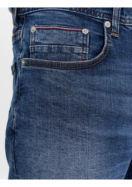 Tommy Hilfiger Erkek Pamuklu Dokuma Kumaş Marka Logolu Mavi Jeans MW0MW35159-1BK