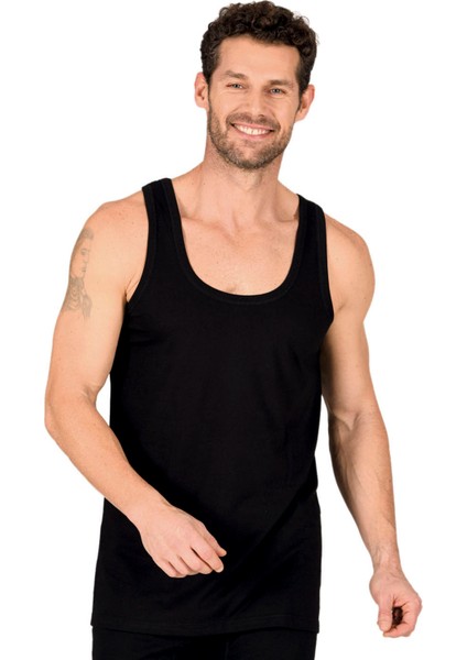 Özkan 11406 Erkek Pamuklu Kalın Askılı Örme Ribana Atlet