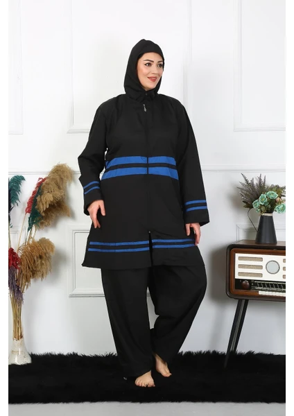 Büyük Beden Tesettür Mayo 7XL-8XL-9XL-10XL Siyah 55011