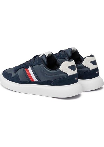 Tommy Hilfiger Erkek Marka Logolu Bağcıklı Kaydırmaz Tabanlı Günlük Lacivert Sneaker FM0FM04889-DW5