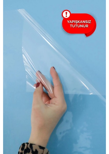 Pi Papers Akıllı Kağıt - 100x150 Cm Şeffaf, 2 Adet Yapışkansız Tutunan, Statik, İnovatif, Pratik, Duvara Yapışan Yazı Tahtası