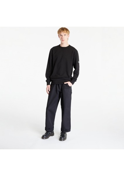 Erkek Marka Logo Detaylı Regular Fit Uzun Kollu Siyah Sweatshirt fırsatları