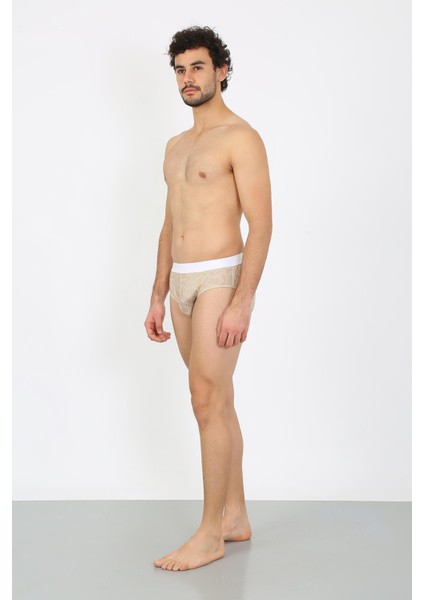 Erkek Pamuk Desenli Likralı Slip Krem 40131 modelleri