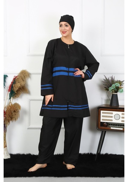 Büyük Beden Tesettür Mayo 7XL-8XL-9XL-10XL Siyah 55011
