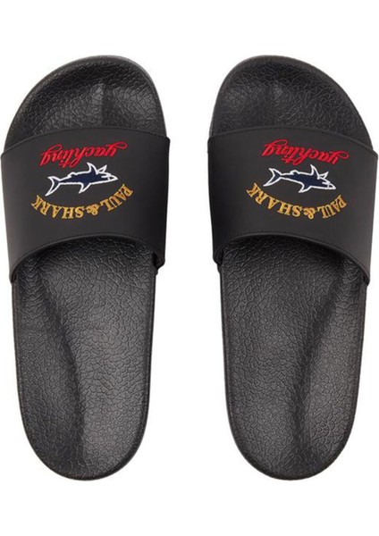 Erkek Marka Logo Baskılı Siyah Terlik C0P8001-011