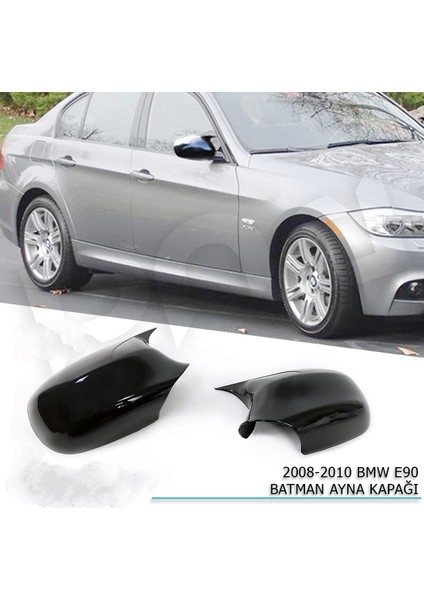 Araca Özel Bmw 3 Serisi 2008-2011 E90 Lcı Batman Yarasa Ayna Kapağı Piano Black