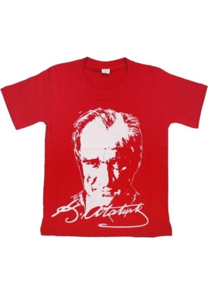 Unisex Çocuk Atatürk Baskılı %100 Pamuk T-Shirt