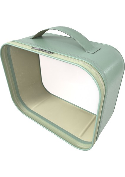 Makyaj Çantası Seyahat Kadın Bakım Çantası Derili Şeffaf Makyaj Çantası Kozmatik Çantası
