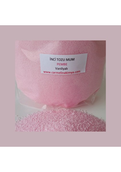 Inci Tozu Mum Pembe Renk ,vanilya Esanslı ,500GR