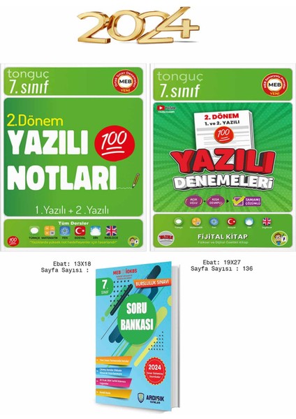 7. Sınıf 2. Dönem Yazılı Notları ve Yazılı Denemeleri - Ardışık Yayınları 2024 Bursluluk Soru Bankası