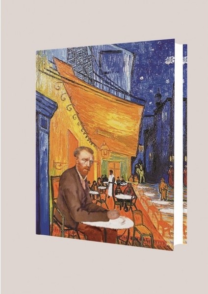 Art Of World Van Gogh-At Cafe Çizgili 96 Yaprak Sert Kapak Defter