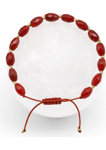 Fosfosiderit Doğal Taş Makrome Örme Bileklik Şekilsiz Kesim