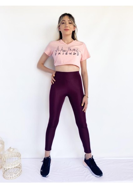 Kadın V Yaka Friends Baskılı Pembe Tshirt fırsatları