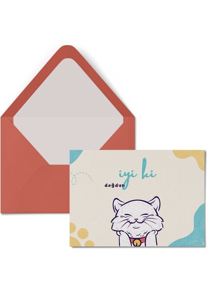 Kartpostal - Tebrik Kartı & Zarf Iyi Ki Doğdun Happy Birthday Doğum Günü