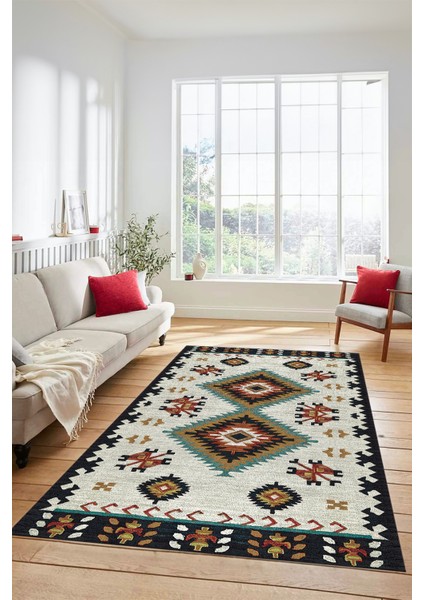 Dijital Baskılı Kaymaz Yıkanabilir Etnik Desenli Yolluk Mutfak Salon Halısı, Etnik-02-Renkli modelleri