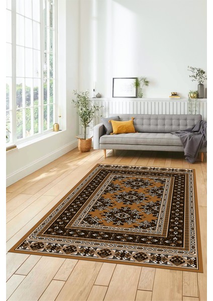 Dijital Baskılı Kaymaz Yıkanabilir Şık Etnik Desen Yolluk Mutfak Salon Halısı, Etnik-04-Kahve fırsatları