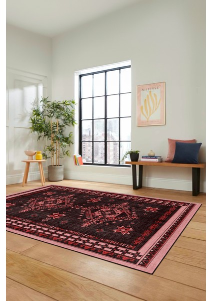 Dijital Baskılı Kaymaz Yıkanabilir Etnik Desen Yolluk Mutfak Salon Halısı, Etnik-03-Pembe fiyatları