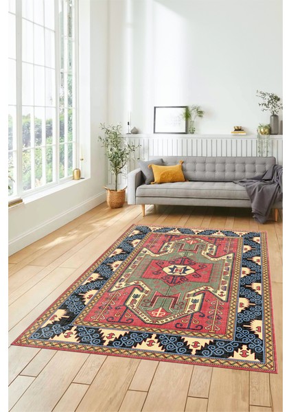 Şık Etnik Desenli Dijital Kaymaz Yıkanabilir Yolluk Mutfak Salon Halısı, Etnik-10-Renkli fiyatları