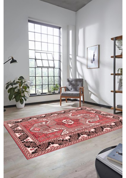 Şık Etnik Desenli Dijital Kaymaz Yıkanabilir Yolluk Mutfak Salon Halısı, Etnik-10-Pembe indirimleri