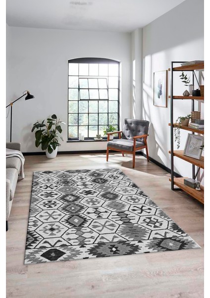 Dijital Baskılı Kaymaz Yıkanabilir Etnik Desenli Yolluk Mutfak Salon Halısı, Etnik-12-Gri modelleri
