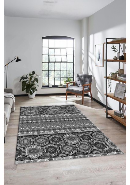 Dijital Baskılı Kaymaz Yıkanabilir Şık Etnik Desenli Yolluk Mutfak Salon Halısı, Etnik-13-Gri modelleri