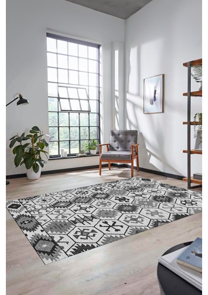 Dijital Baskılı Kaymaz Yıkanabilir Etnik Desenli Yolluk Mutfak Salon Halısı, Etnik-12-Gri fırsatları
