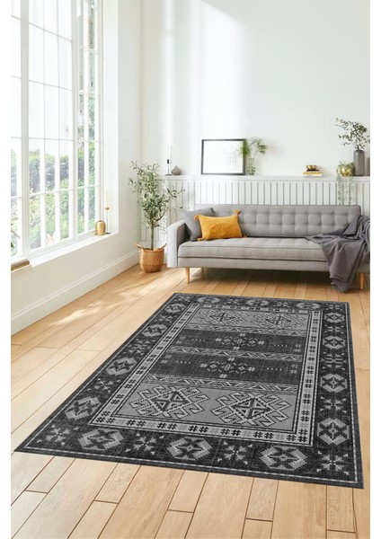 Dijital Baskılı Kaymaz Yıkanabilir Etnik Desen Yolluk Mutfak Salon Halısı, Etnik-11-Gri fiyatları